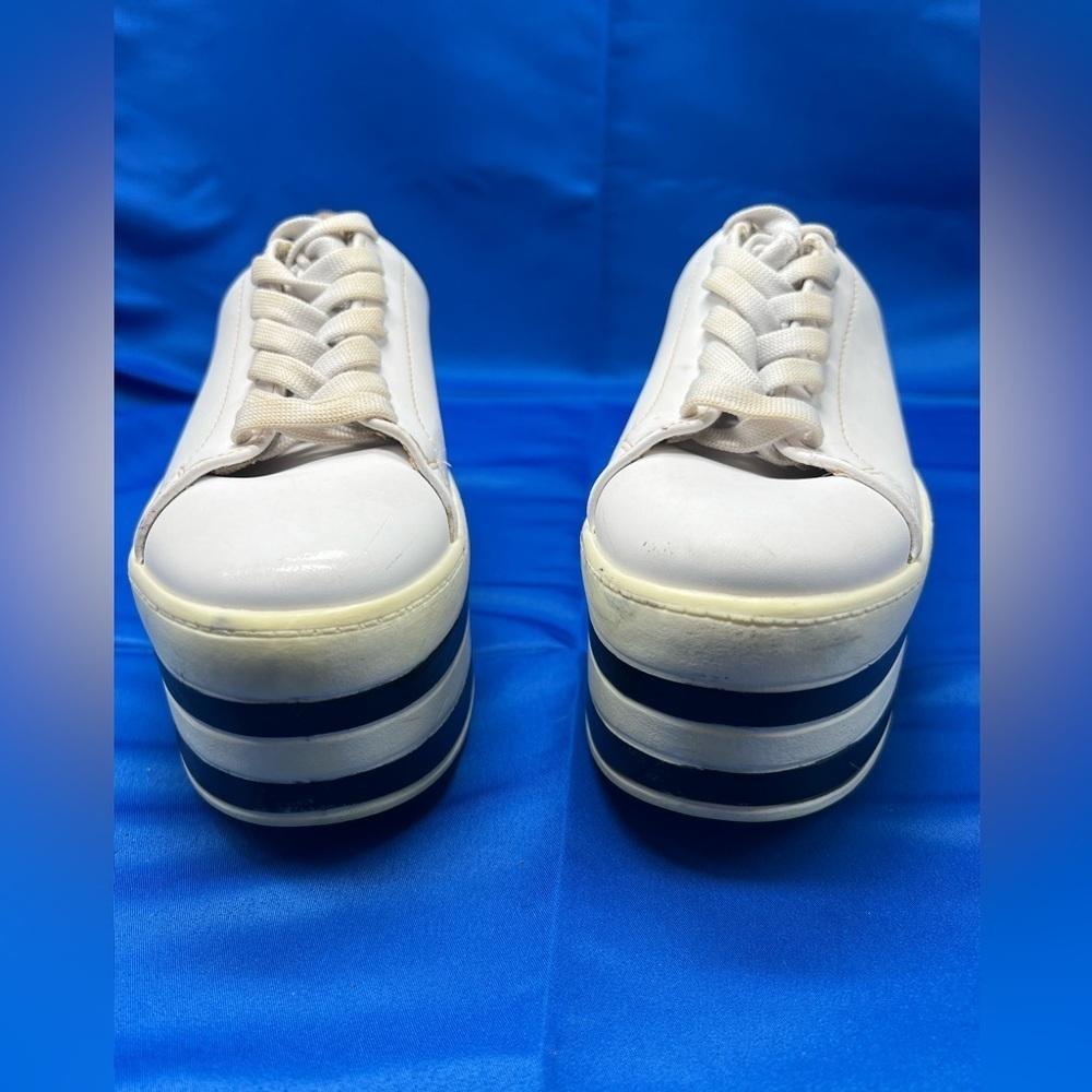 Vintage 90s Dorothy Gaynor Platform black White Sneakers 7.5 (SN) - Picture 2 of 15